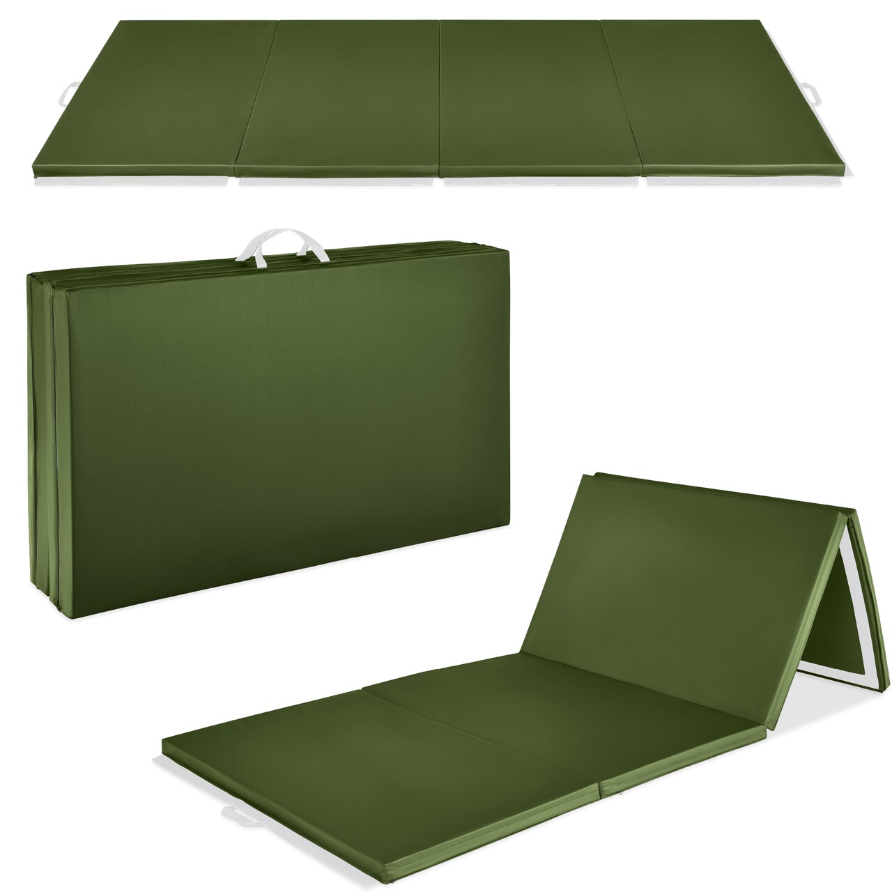 Best Choice Products 10ftx4ftx2in Folding Gymnastics Mat 4-Panel Exercise Workout Floor Mats w/ Handles